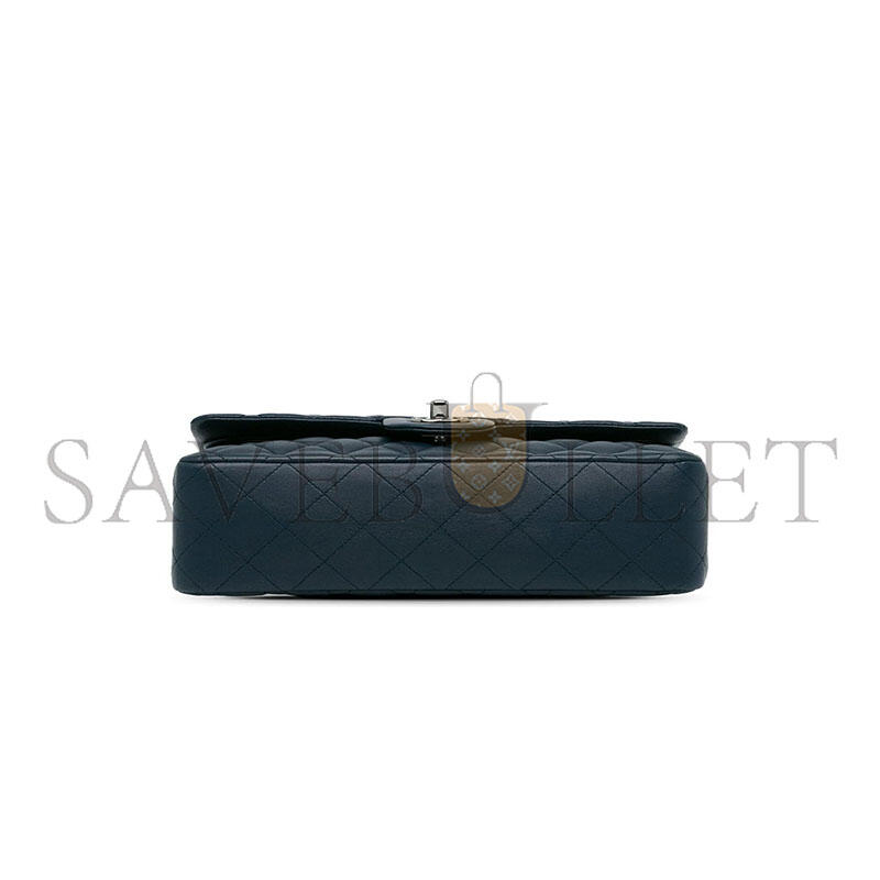CHANEL MASTER BLUE MEDIUM CLASSIC LAMBSKIN DOUBLE FLAP BAG A01112 (25*15*6cm)